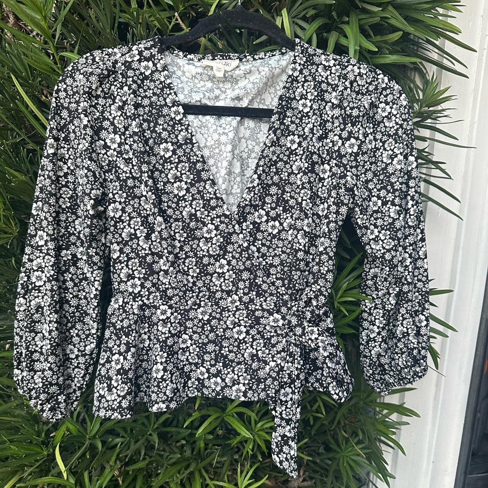 Black and white blouse